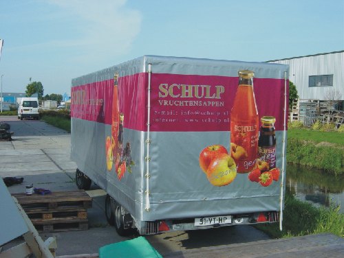 Nieuw zeil voor schulp vruchtensappen