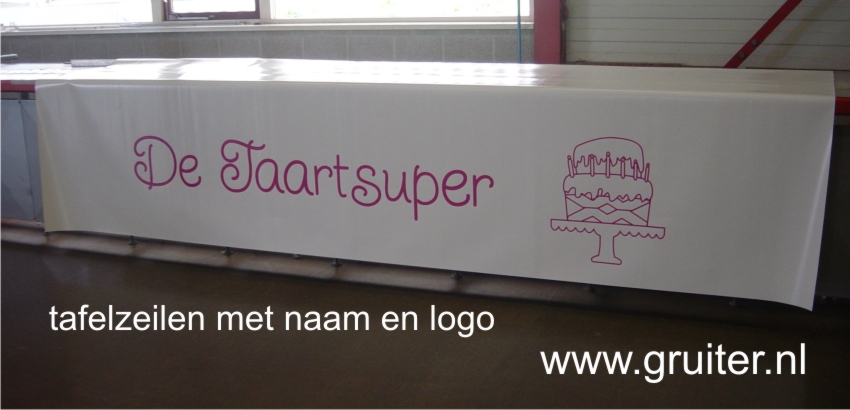 Tafelzeil met naam en logo