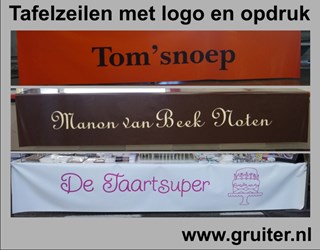 tafelzeil met uw naam of logo